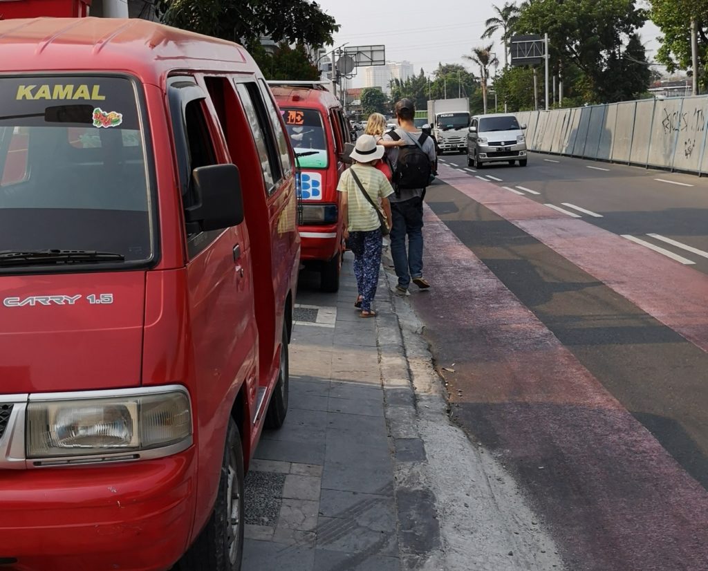 We had to share the sidewalks with cars